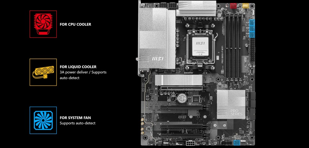 Základní deska MSI PRO B850-P WIFI Chladicí technologie brání přehřátí desky