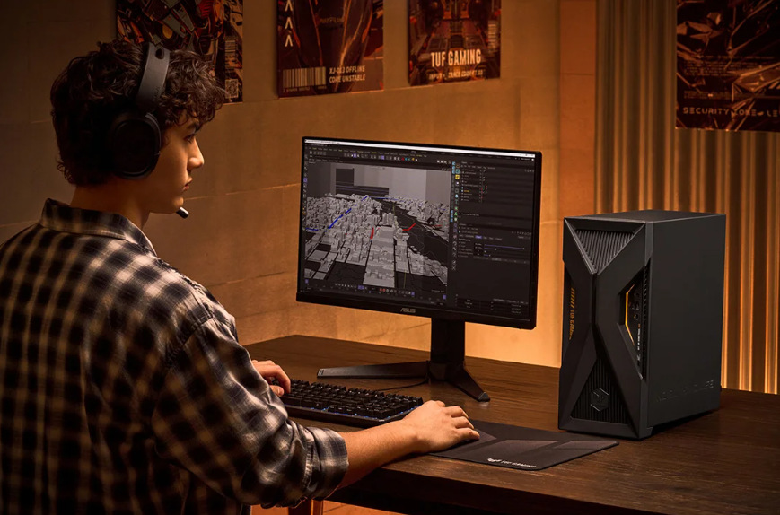 Herní počítač Asus TUF Gaming T500 šedý Asus TUF Gaming T500 exceluje i v otázce připojení a nechybí mu ani Wi-Fi 6
