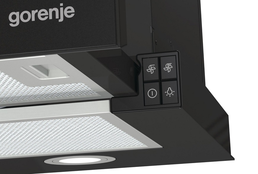 Odsavač par Gorenje TH62E4BG černý Odsavač par Gorenje TH62E4BG, vestavná, černá, 3 stupně výkonu