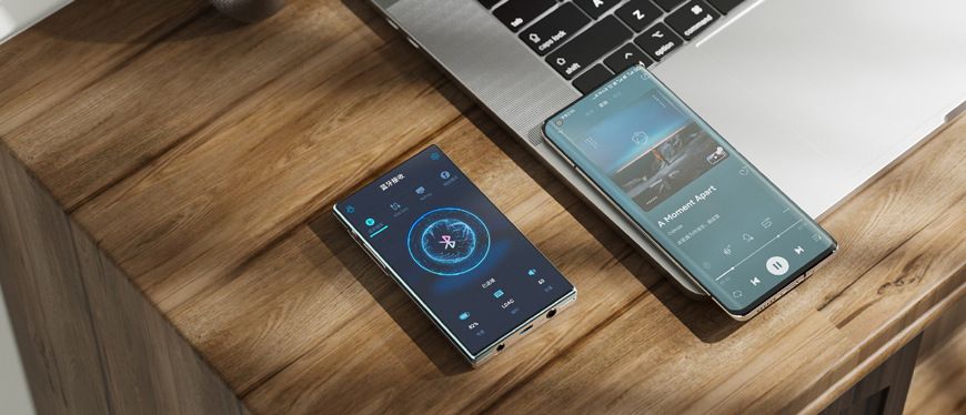HiFi přenosný digitální přehrávač FiiO JM21 stříbrný/modrý