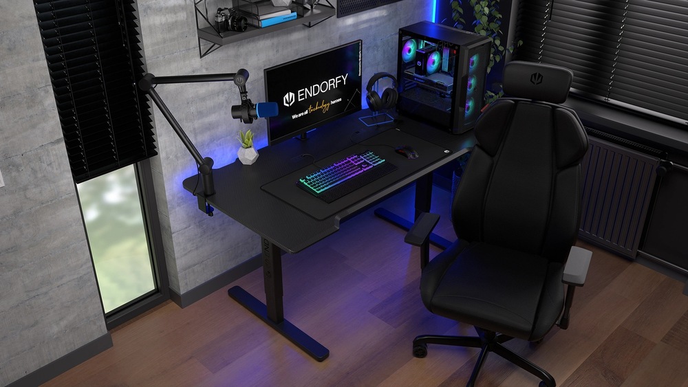 Herní stůl ENDORFY Atlas L Electric Dark Wood hnědý Stůl ENDORFY Atlas L Electric umožní nastavit výšku pro práci ve stoje i v sedě