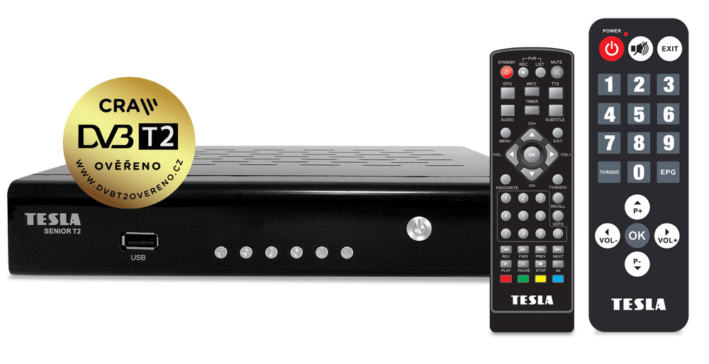 Set-top box Tesla SENIOR T2 černý