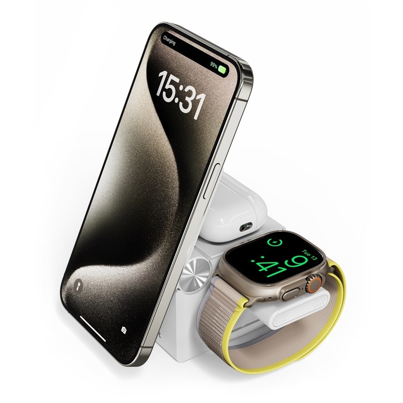 Bezdrátová nabíječka Cubenest E311 3v1 s MagSafe bílá