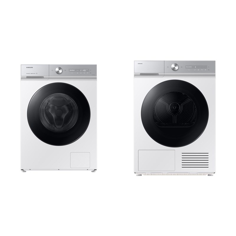 Set pračka Samsung WW90DB8U95GHU4 bílá barva + sušička DV90DB8845GHU4 bílá barva