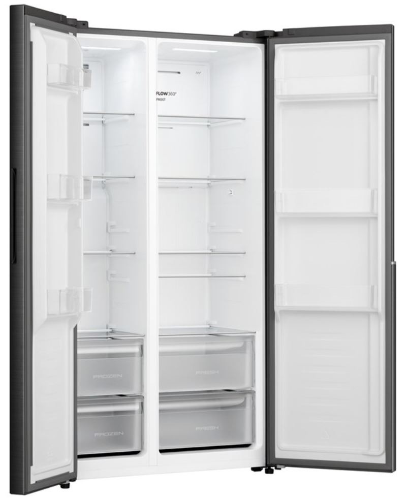 Chladnička amer. Gorenje NRS917E41BX otevřená prázdná