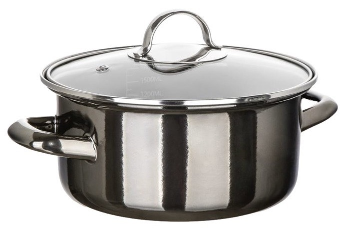 Hrnec s poklicí BANQUET METALLIC Black 20 cm, 2 l černý