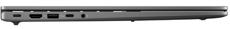 Boční konektory USB-C, USB-A, HDMI a 3,5mm audio port notebooku ASUS Vivobook S16