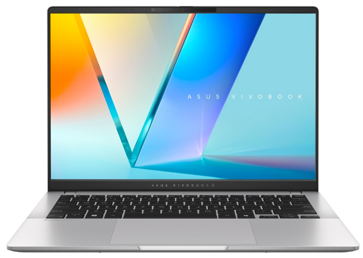 Čelní pohled na ASUS Vivobook S 14 s antireflexním 14″ OLED displejem
