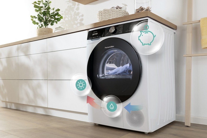 Sušička prádla Gorenje DE83NH, bílá, Tepelné čerpadlo