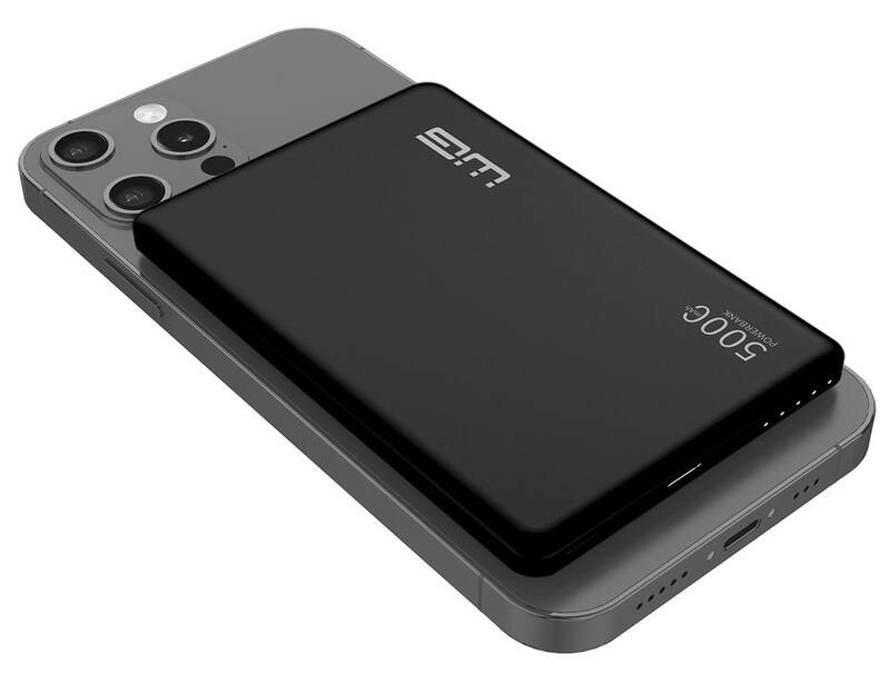 Powerbanka WG 15W, 5000 mAh, PD 20W, bezdrátová černá WG 15 W, 5 000 mAh, PD 20 W, černá