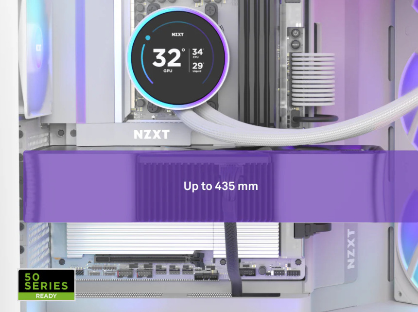 Case NZXT H9 Flow RGB bílá Místo pro grafiku u Case NZXT H9 Flow RGB