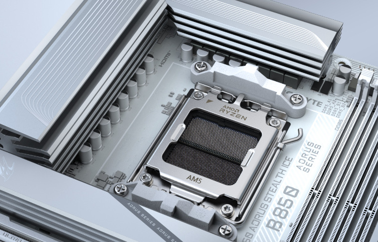 GIGABYTE B850 AORUS STEALTH ICE spoléhá na 14+2+2fázové napájení
