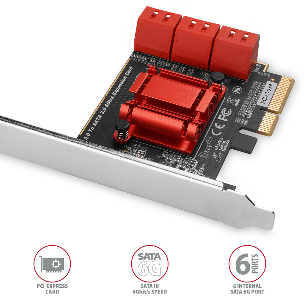 Řadič Axagon PCES-SA6 - 6x SATA 6G port Řadič Axagon PCES-SA6 - 6x SATA 6G port