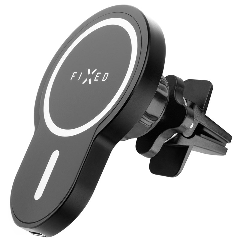 Držák na mobil FIXED MagClick s podporou uchycení MagSafe, bezdrátové nabíjení černý FIXED MagClick