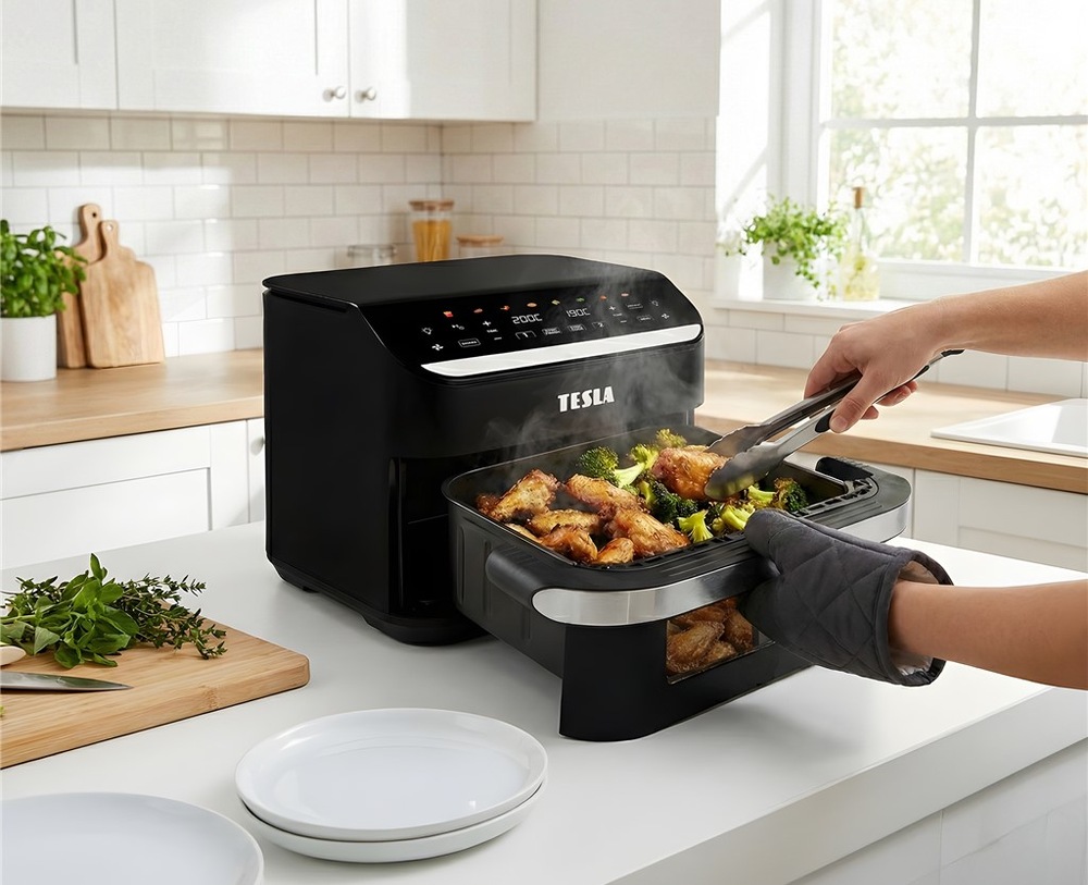 Fritéza horkovzdušná Tesla AirCook DualHeat QD575 XXL černá