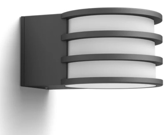 Detail nástěnné konstrukce svítidla Philips Lucca Hue s prstenci kolem difuzoru