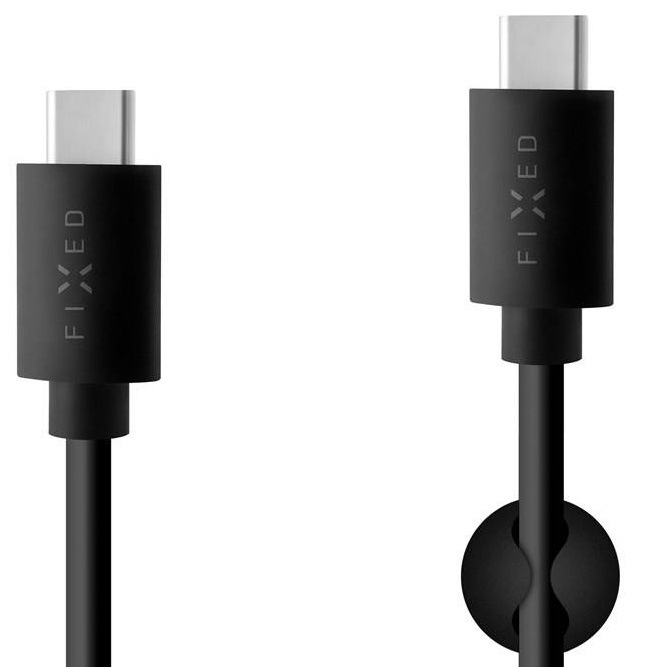Kabel FIXED USB-C/USB-C a podporou PD, USB 2.0, 60W, 2m černý