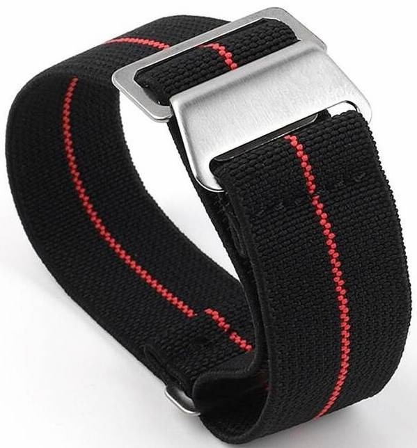 Řemínek RhinoTech univerzální nylonový tah Quick Release 20mm černý/červený
