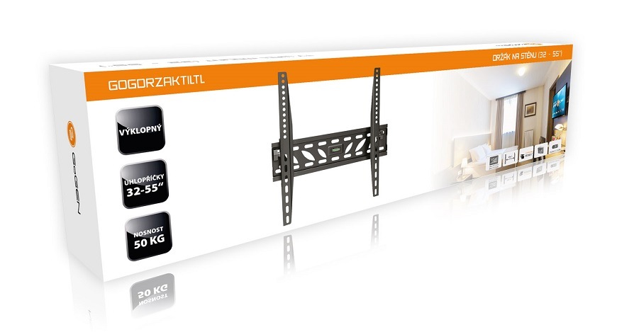 Držák TV GoGEN L výklopný, pro úhlopříčky 32" až 55", nosnost 50 kg černý Držák TV GoGEN