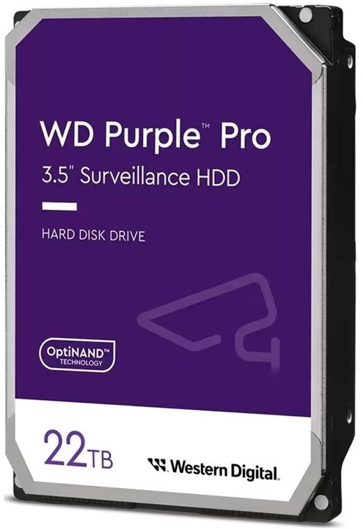 HDD 3,5" Western Digital Purple Pro 22TB SATA 6 Gb/s, rychlost otáček: 7200 ot/min, 512MB cache