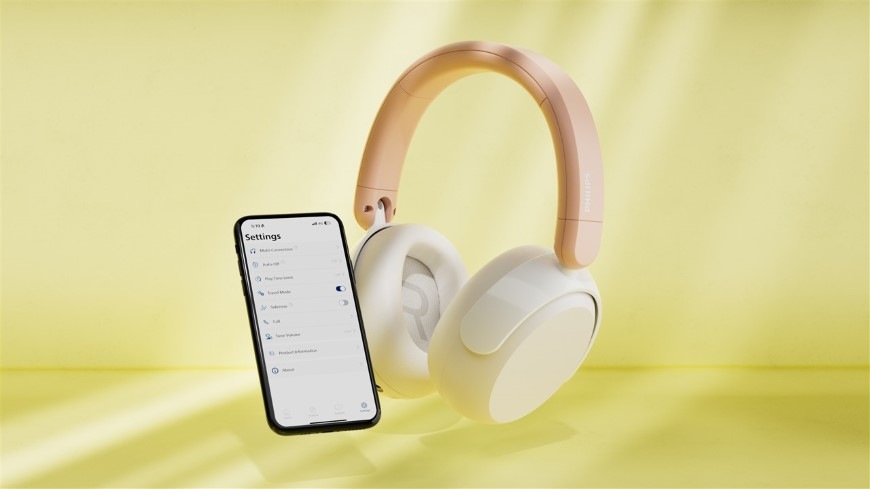 Sluchátka Philips Dětská TAK5500AL béžová Sluchátka Philips TAK5500AL a smartphone s mobilní aplikací pro rodiče