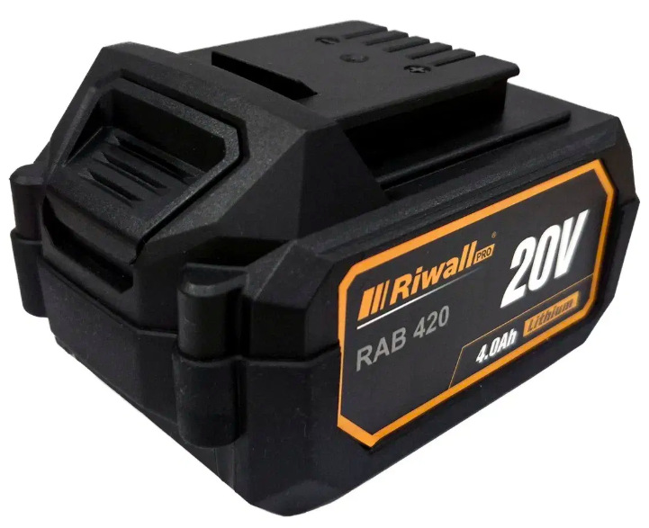 20V akumulátor Riwall PRO RAB 420 s kapacitou 4 Ah pro akumulátorový systém Riwall PRO.