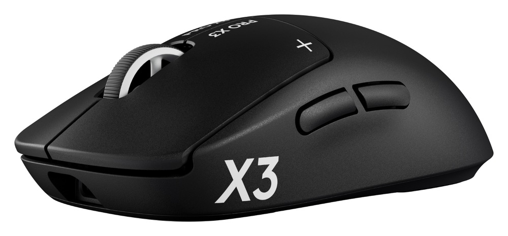 Myš Logitech G PRO X3 SUPERSTRIKE černá Herní myš Logitech G PRO X3 Superstrike v produktovém záběru na světlém pozadí z bočního úhlu