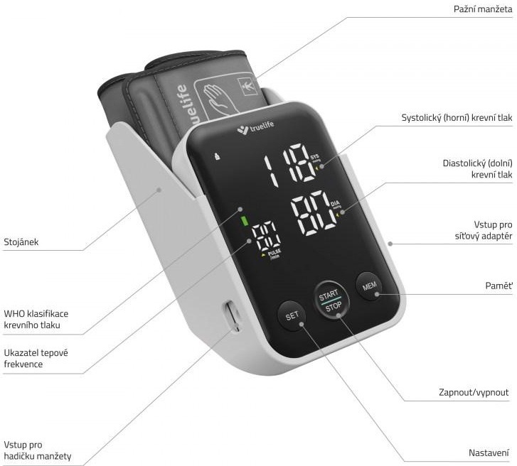Tlakoměr na paži TrueLife Pulse B-Vision