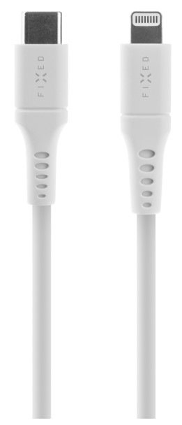 Kabel FIXED Liquid silicone USB-C/Lightning s podporou PD, MFi, 2m bílý