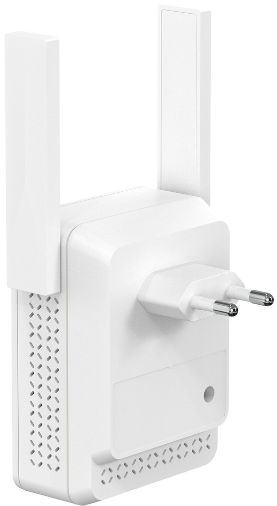 Wi-Fi extender Asus RP-AX50 bílý Zadní strana Wi-Fi extenderu ASUS se zástrčkou a větracími otvory.