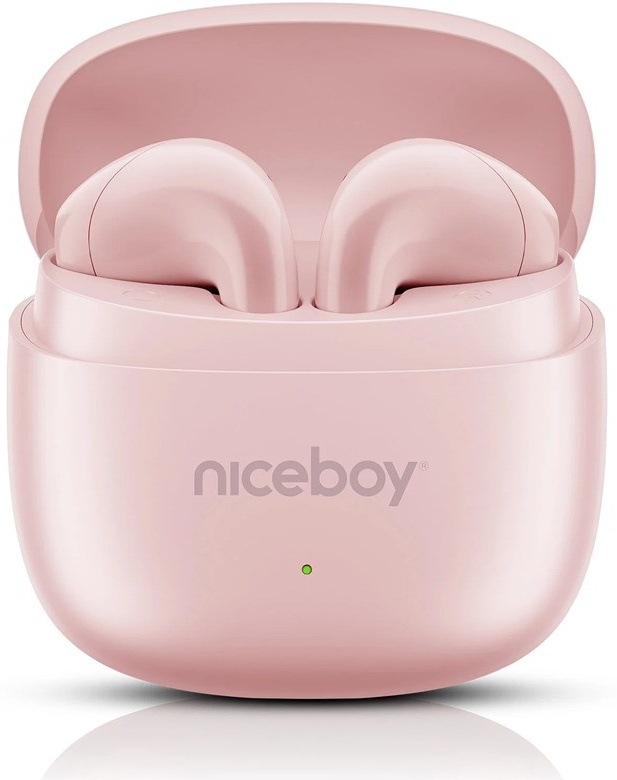 Sluchátka Niceboy Beans 5 POP s nabíjecím pouzdrem.