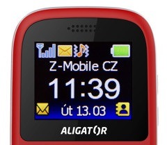 Mobilní telefon Aligator A510 Senior stříbrný/červený