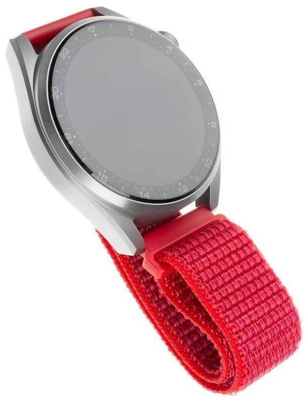 Řemínek FIXED Nylon Strap s šířkou 22mm pro smartwatch červený