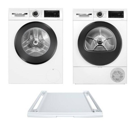 Set spotřebičů Bosch - pračka, sušička a mezikus BOSWGG244Z5CSSET3