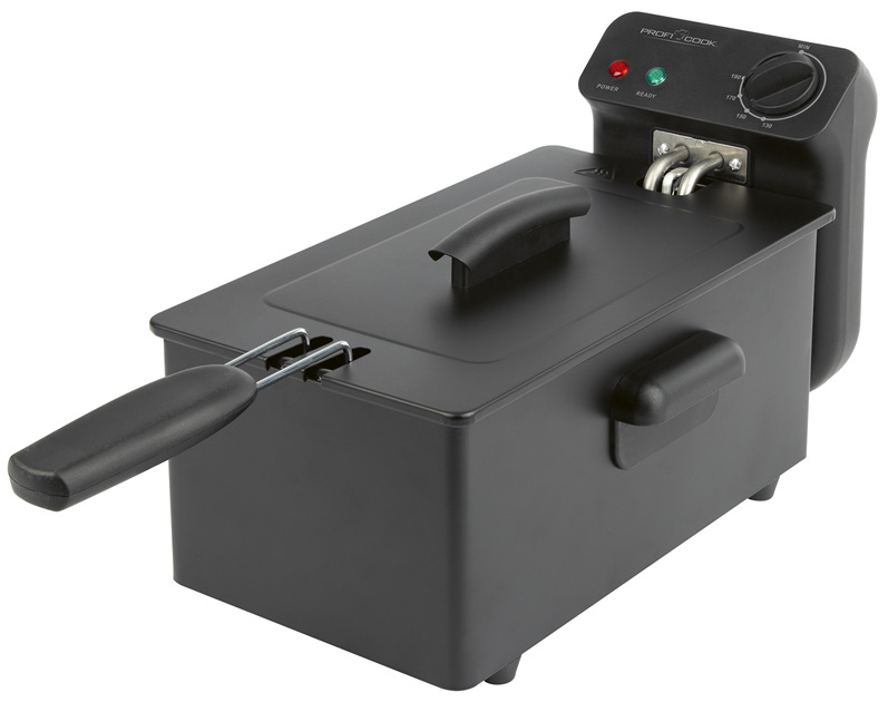 Fritéza ProfiCook PC-FR 1325 v černém provedení s víkem a ovládacím panelem