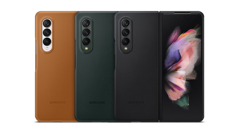 Kryt na mobil Samsung Leather Cover Galaxy Z Fold3 černý
