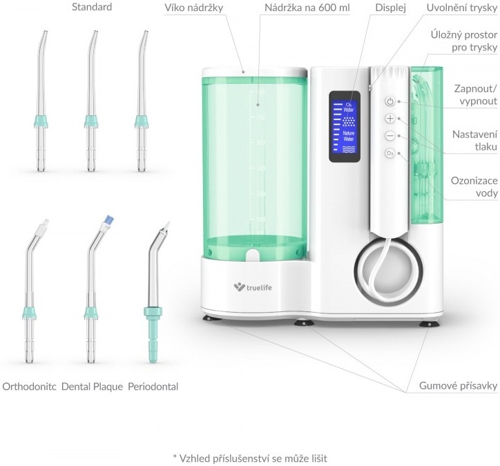 Ústní sprcha TrueLife AquaFloss Station O300 Ozone bílá/zelená TrueLife AquaFloss Station O300 Ozone, bílá/zelená