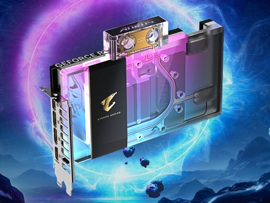 Grafická karta GIGABYTE AORUS GeForce RTX 5080 XTREME WATERFORCE WB 16G