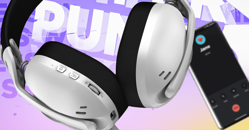 Headset HATOR Hyperpunk 3 bílý Bílý headset HATOR Hyperpunk 3 Wireless bez odnímatelného mikrofonu vedle telefonu s hovorem