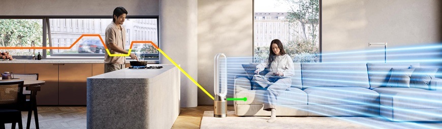 Čistička vzduchu Dyson Purifier Cool PC2 De-NOx TP12 stříbrná/měděná