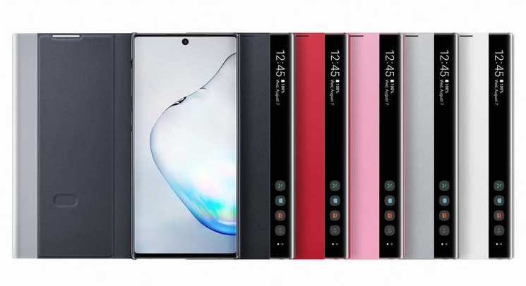 Pouzdro na mobil flipové Samsung Clear View na Galaxy Note10 černé