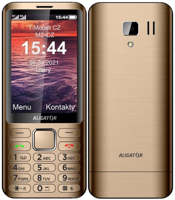 Mobilní telefon Aligator D950 Dual Sim zlatý
