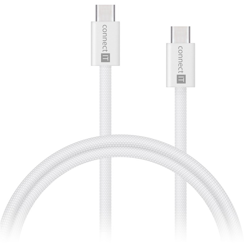 Kabel Connect IT Wirez USB-C/USB-C, 60 W, 1 m bílý
