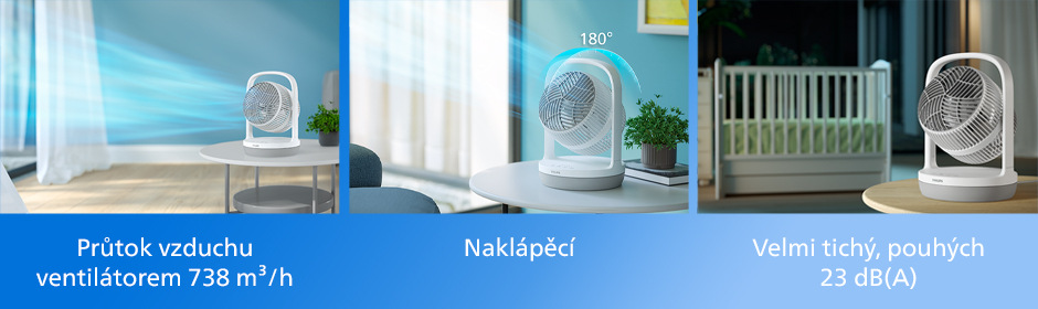 Ventilátor stolní Philips Series 2000 CX2050/00 bílý