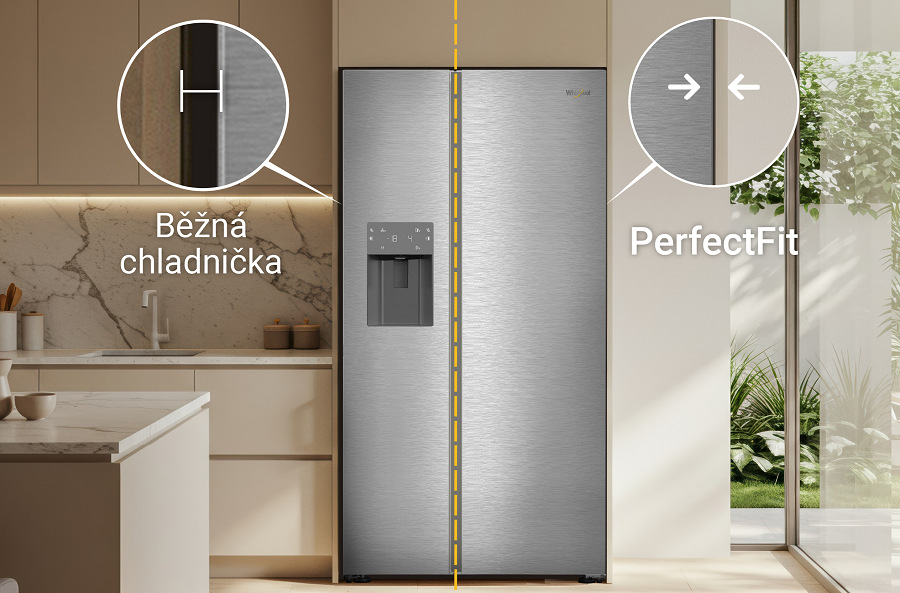 Chladnička kombinovaná Whirlpool WHKF 6352 X5E, NoFrost, konstrukce chladničky perfect fit