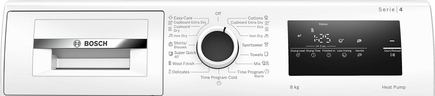 Sušička prádla Bosch Serie 4 WTH83256BY bílá BOSWTH83256BY_panel