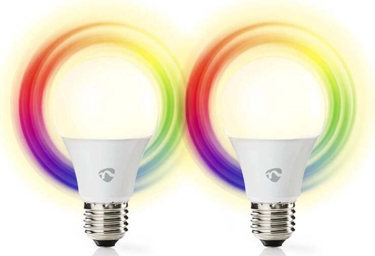 Chytrá žárovka Nedis SmartLife klasik, Wi-Fi, E27, 806 lm, 9 W, RGB / Teplá - studená bílá, 2ks