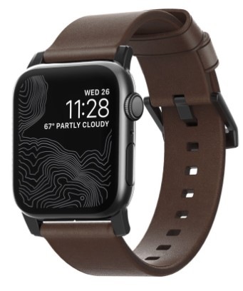 Řemínek NOMAD Leather Strap na Apple Watch 42mm/44mm/45mm/49mm černý/hnědý