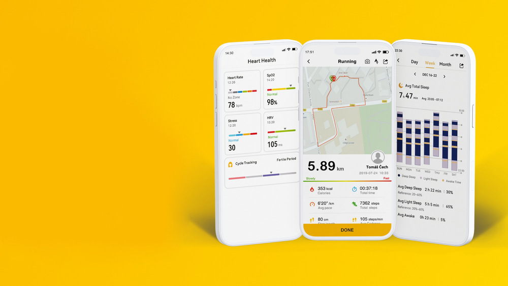 Chytré hodinky Niceboy Pixel 5 Pro černé Aplikace Niceboy Active přehledně zobrazuje veškerá data a motivuje k plnění sportovních a zdravotních cílů