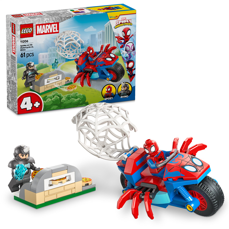 Stavebnice LEGO® Marvel Spidey a jeho úžasní přátelé 11206 Spidey na motorce vs. Rhino